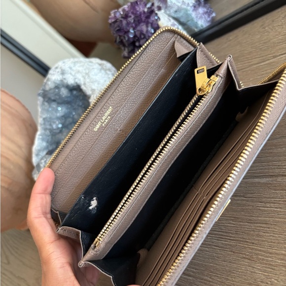 Saint Laurent Cassandra Leather Zip Around Wallet - Picture 11 of 15